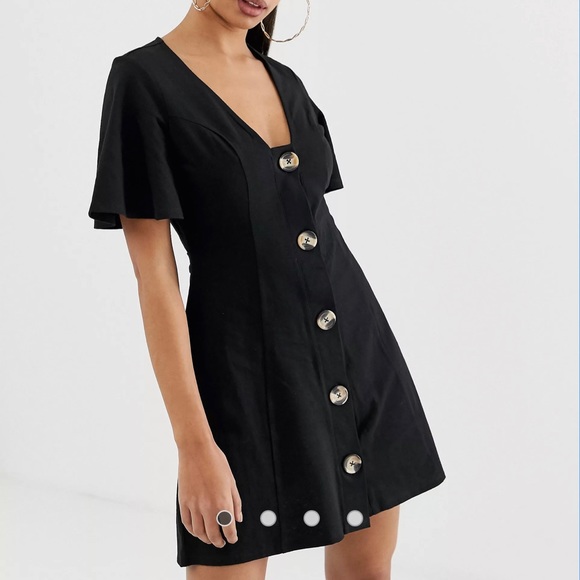 ASOS DESIGN faux horn button through dress - Picture 12 of 12